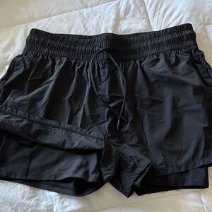 Women’s Black Athletic Running Shorts with Inner Liner